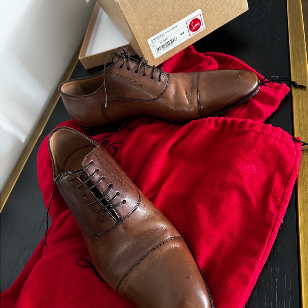Christian Louboutin Brown Leather Oxfords